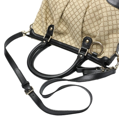 Gucci 2-way Shoulder Bag Diamante Black And Beige