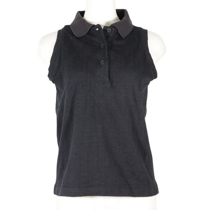 Fendi Sleeveless Zucca Cotton Black Women's Polo Shirt