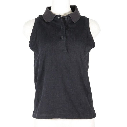 Fendi Sleeveless Zucca Cotton Black Women's Polo Shirt