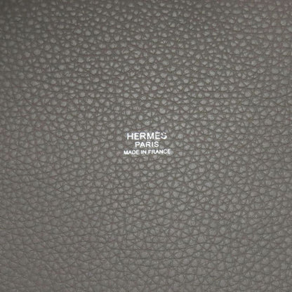 Hermes Picotin Lock MM Etan Silver Hardware Handbag Taurillon Women