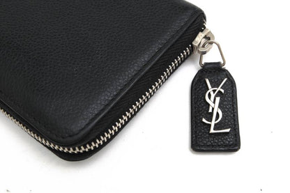 Saint Laurent/Yves Saint Laurent Long Wallet Ladies Women Leather Genuine Black