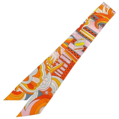 Hermes Scarf Twilly Scarf Hermes Ribbon Scarf Faubourg Rainbow Accessories Silk
