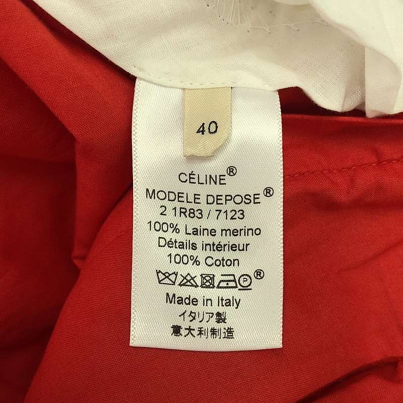 Celine - Phoebe Merino Wool Wide Pants - 40 - Red - Women's