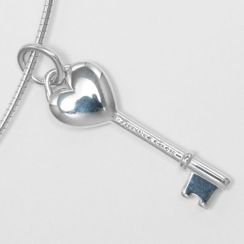 Tiffany & Co Heart Key Choker Silver 925 Ladies 6.7g Necklace