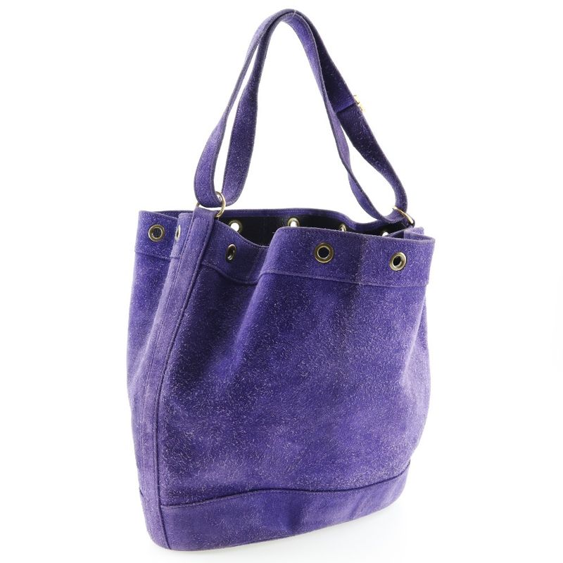 Hermes Market GM Suede Purple 0L Women's Shoulder Bag