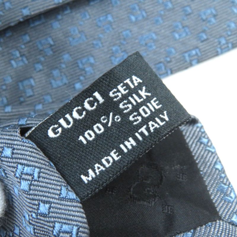 Gucci 100% Silk All-over Design Regular Tie Tie Gray-blue Men's Accessories