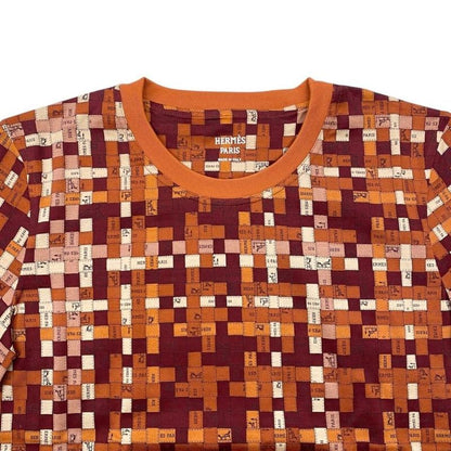 Hermes Short Sleeve T-Shirt Bolduc Check Micro 5e4645dk 36 Size Cotton Logo