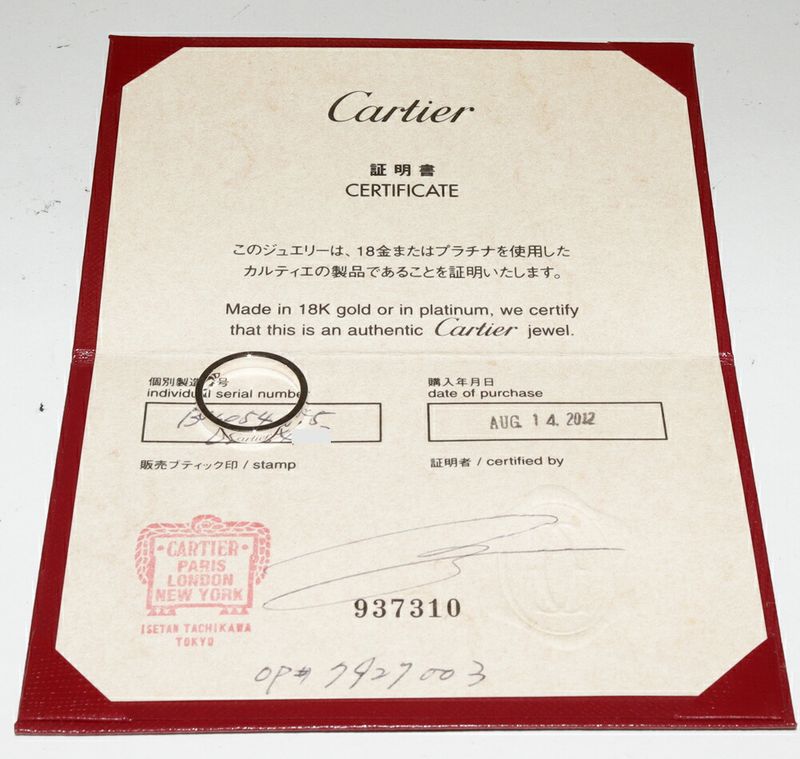 Cartier Ring Pt950 C De Cartier Ring Engraved Ring Width 3mm (012in) B40540