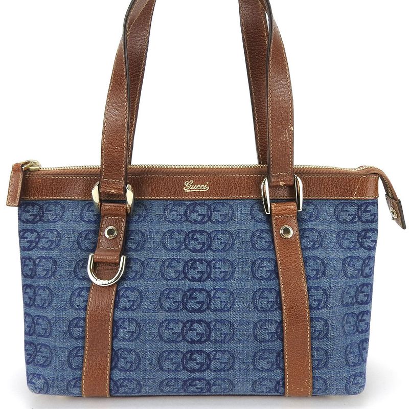 Gucci Handbag 141471 Interlocking Denim Blue Casual Mini Hand Ladies Women Gucci
