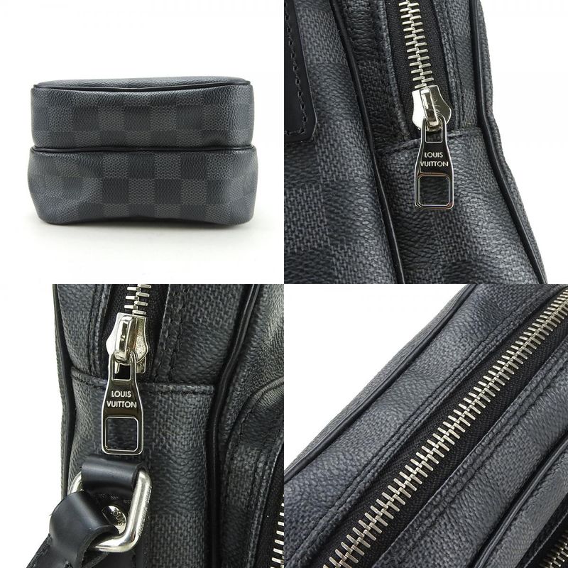 Louis Vuitton Shoulder Bag LEM N41446 Damier Graphite Grey Black Silver