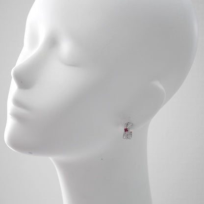 Harry Winston Geometric Ruby Diamond Earrings Earring Pt950 E1459