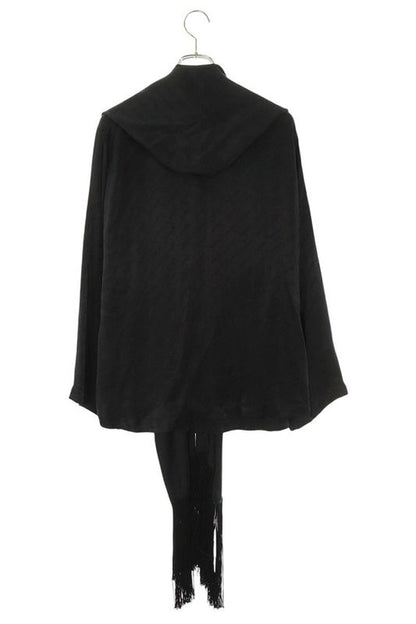Balenciaga 22AW 704371 Tmo76 All-over Long-sleeved Shirt With Fringed Shawl