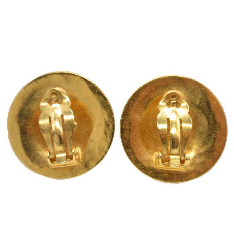 Chanel Coco Mark Lava 94A Metal Gold Earrings 0168 Chanel