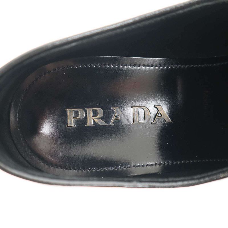 Prada Square Toe Platform Leather Shoes 2eg379 Black 8