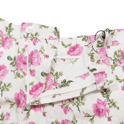 Unused 22AW DIOR Floral Rose Print Shorts Half Pants Floral 50 White Pink Mens