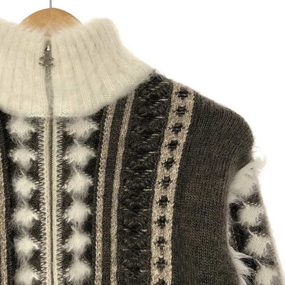 Chanel - Angora Mohair Cashmere Zip-up Knit Cardigan Jacket - 36 - Gray -