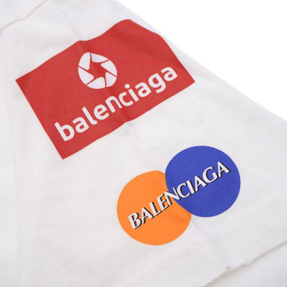 Balenciaga Oversized Short Sleeve T-shirt Unisex Size L Cotton White Logo