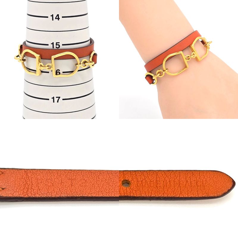 Hermes Leather Bracelet Ettelier Dubreuter Double Winding T2 Arm Circumference