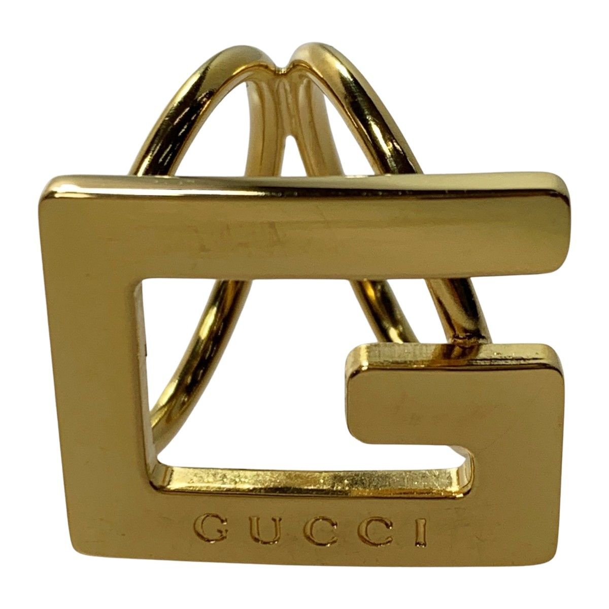 Gucci Plated G Logo G Motif Gold Scarf Ring