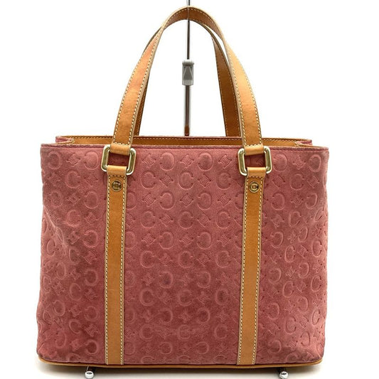 Celine Handbag Tote Bag C Macadam Suede Leather Pink Women's
