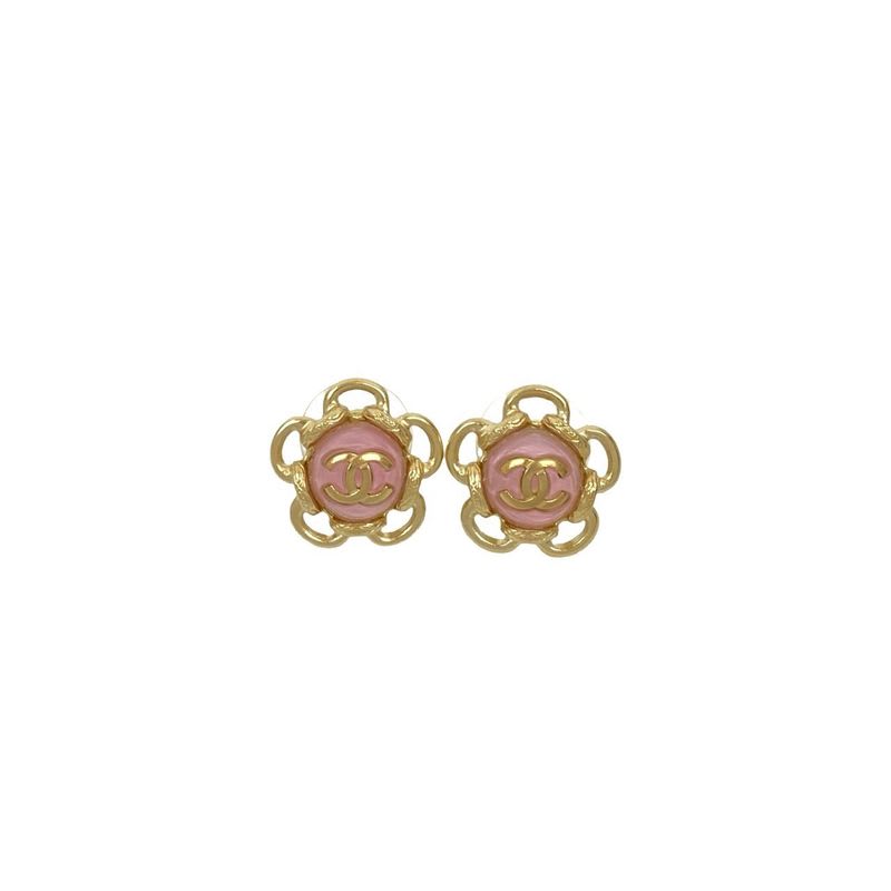 Chanel Coco Mark Flower Motif Earrings Accessories Small 24FB