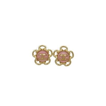 Chanel Coco Mark Flower Motif Earrings Accessories Small 24FB