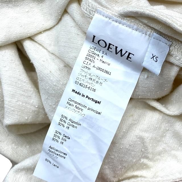 Loewe Dress Long Dress Long Sleeves Hooded Cotton Silk Wool Acrylic Fiber Cream