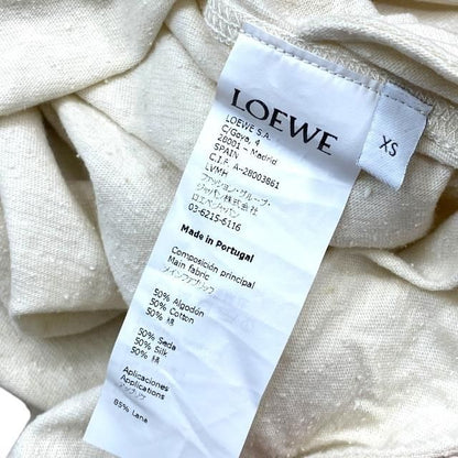 Loewe Dress Long Dress Long Sleeves Hooded Cotton Silk Wool Acrylic Fiber Cream