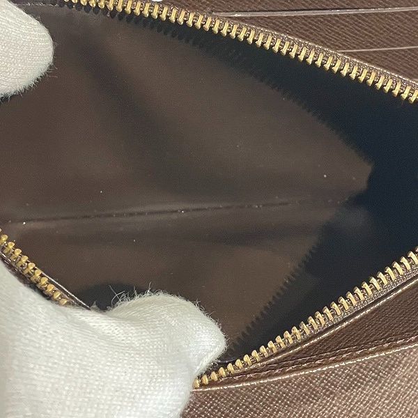 Louis Vuitton Damier Ebène N60003 Round Zipper Long Wallet Unisex