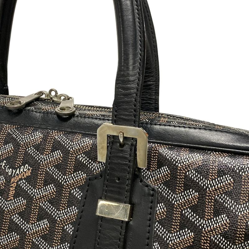 Goyard Business Bag Diplomat Black×brown×white Leather