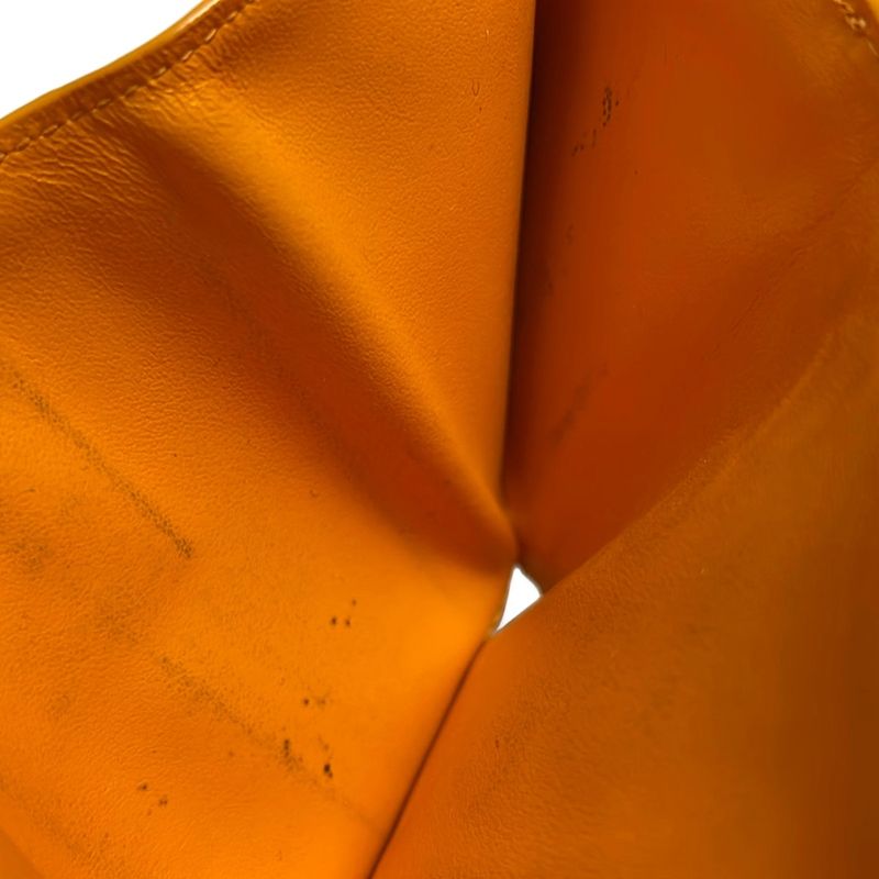 Bottega Veneta Maxi Intrecciato Orange Leather Threefold Wallet