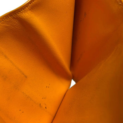 Bottega Veneta Maxi Intrecciato Orange Leather Threefold Wallet