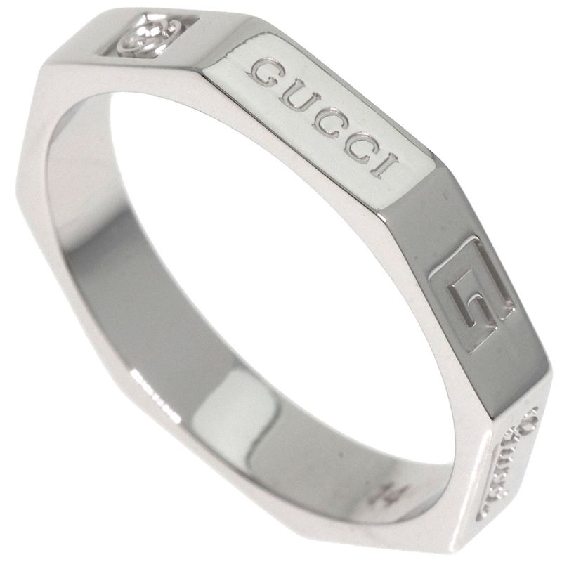 Gucci Octagonal #14 Ring - 18K White Gold Ladies