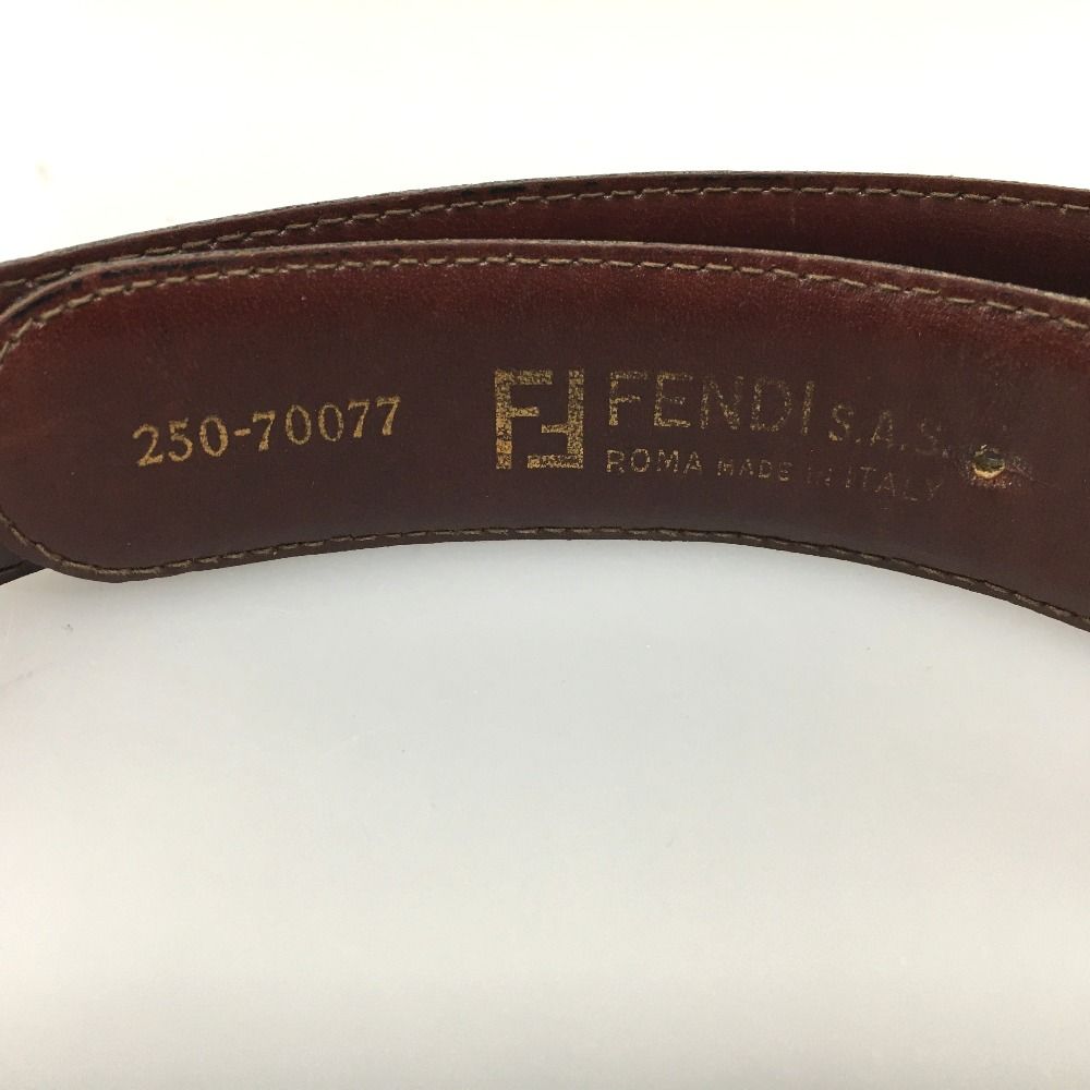 Fendi Sas Buckle Logo Leather Belt Vintage 250-70077 Black X Brown