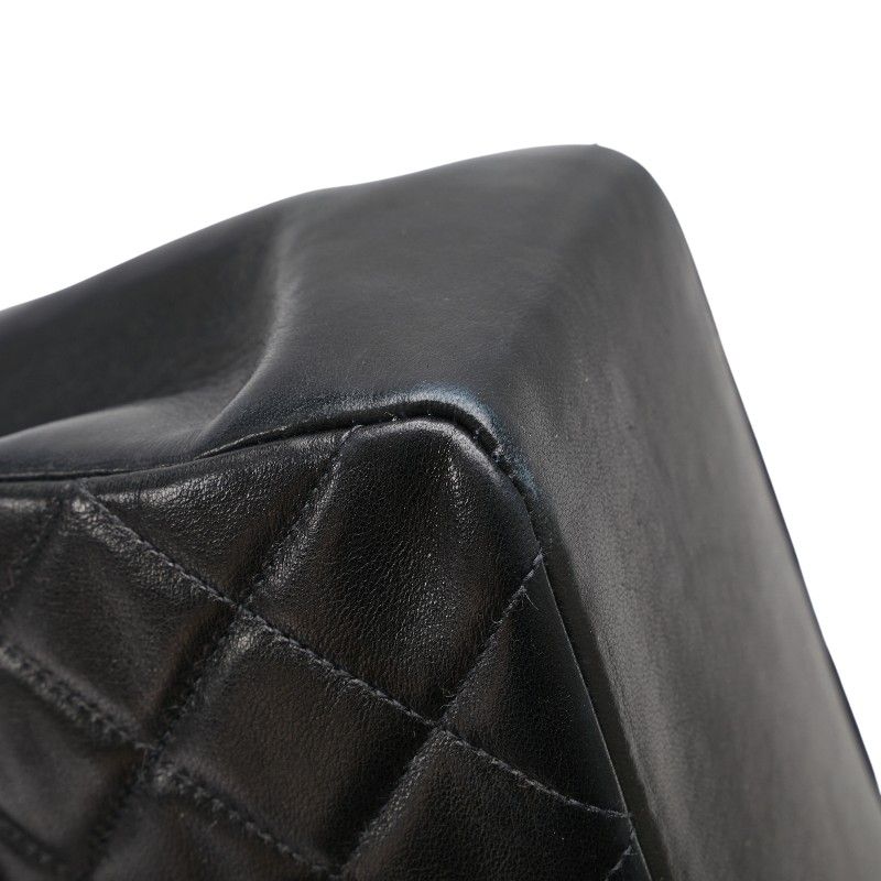 Chanel Matelasse Coco Mark Handbag Top Handle Black Lambskin Women Chanel
