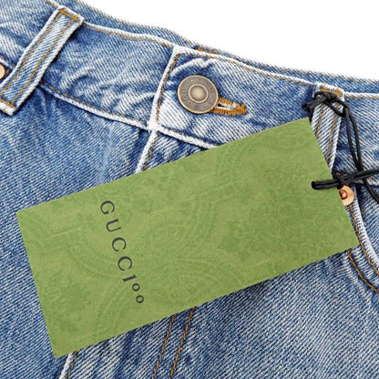Gucci Denim Shorts Paint 26 Blue Cotton Ladies Apparel Women's Clothes