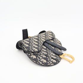 Christian DIOR Oblique Saddle Waist Pouch Jacquard Navy