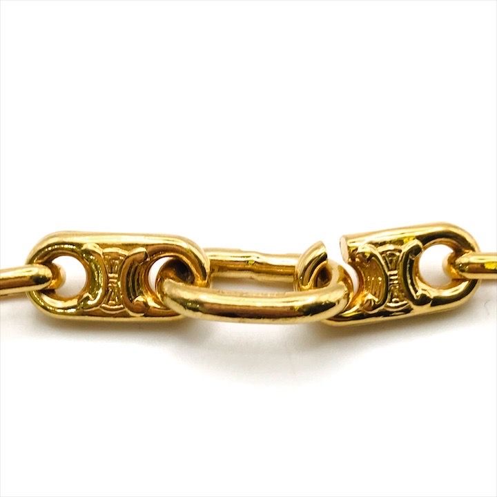 Celine Triomphe Long Chain Necklace Gold