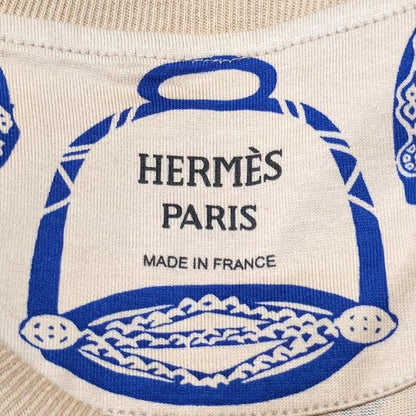 Hermes Short Sleeved T-shirt Size 36 S Women - 3e4622dm Beige And Navy