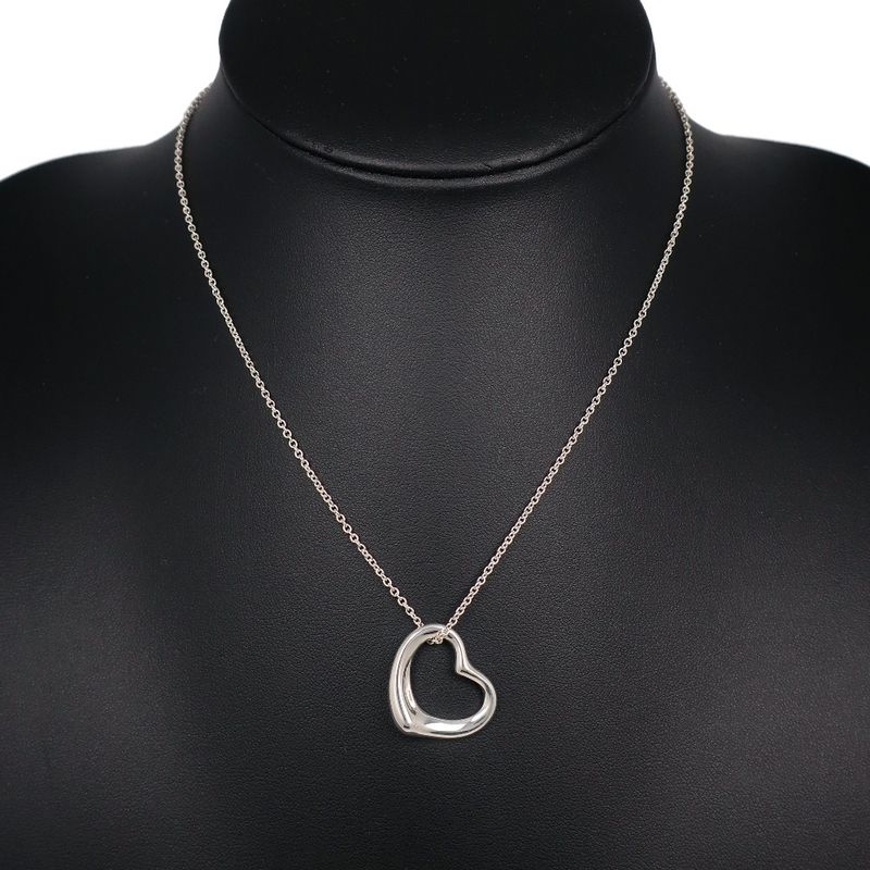 Tiffany & Co Open Heart Elsa Peretti 925 Silver Ladies 5.8g Necklace