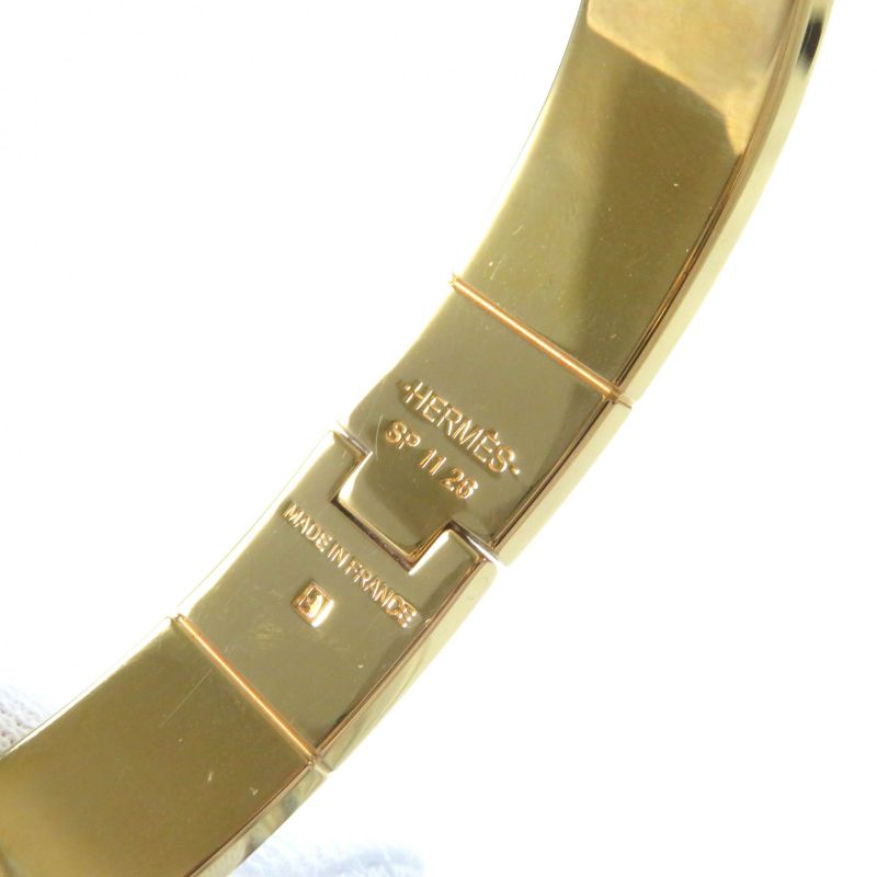 Hermes Charnières Bangle GP Bracelet Accessory White Gold With Box And Storage