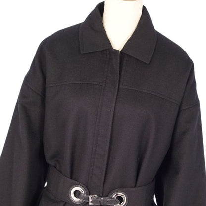 Hermes 22SS Long Coat Leather Belt Cashmere