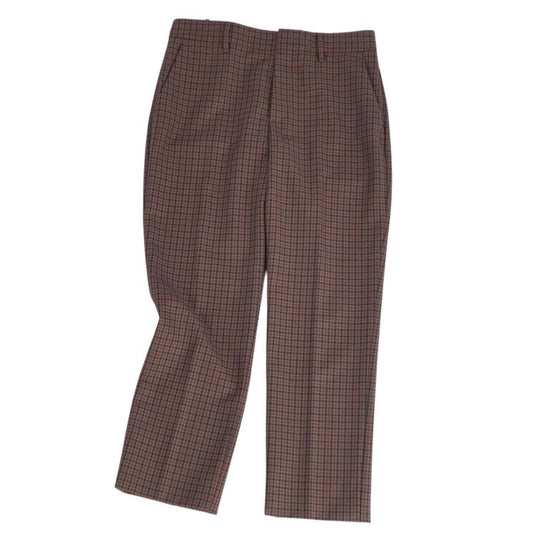 Prada Trousers Long Pants Slacks Staggered Plaid Wool Mo