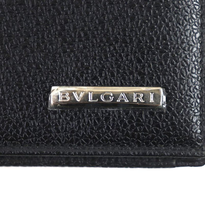  Bvlgari Leather Bifold Pass Case With Logo Plate Card Case Business Card