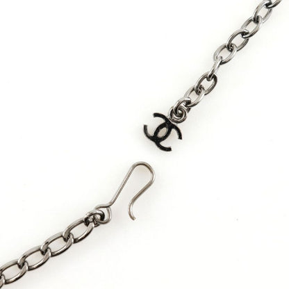 Chanel Coco Mark Metal And Rhinestone Silver/black 03A Ladies 34.1g Necklace