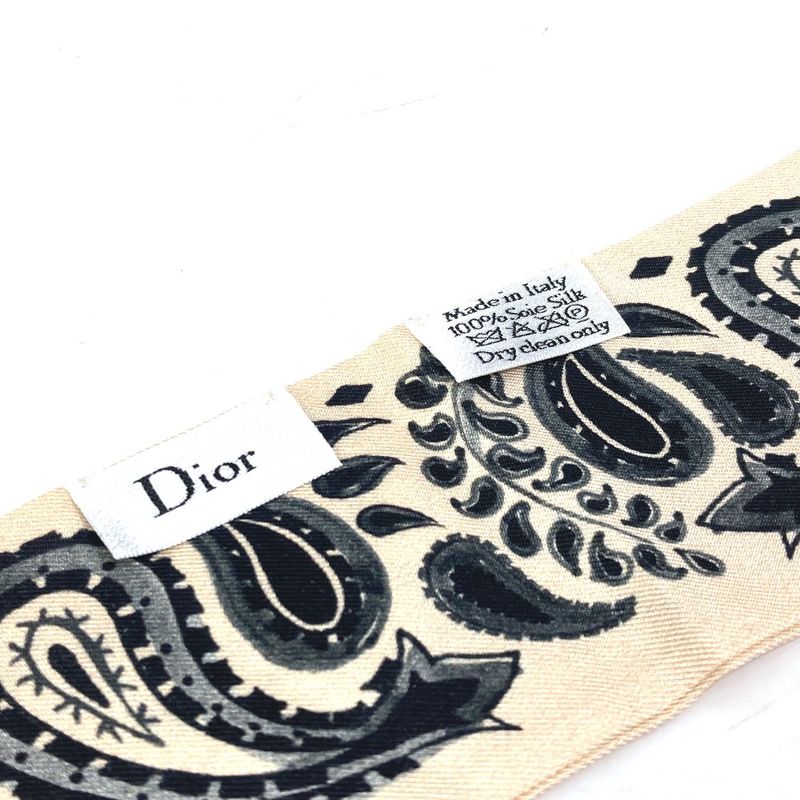 DIOR Scarf Logo Mitzvah Silk Beige