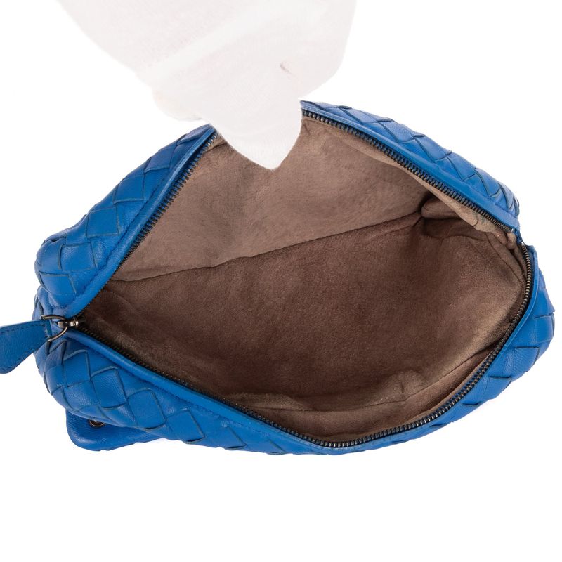 Bottega Veneta Olympia Blue Intrecciato Leather A