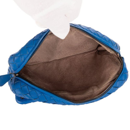 Bottega Veneta Olympia Blue Intrecciato Leather A