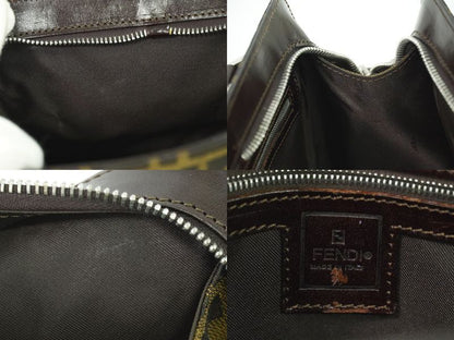 Authentic Fendi Zucca Handbag Canvas Brown Zucca Bag Pre-owned [follow-up