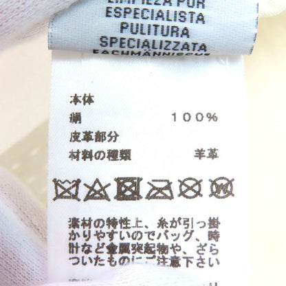 Hermes 100% Silk H Motif Perforated Lamb Leather Used Stole Shawl Ivory With